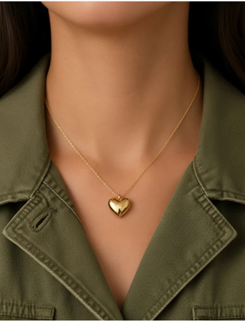 18K Gold Dipped Bubble Helium Heart Pendant Necklace - “Good Heart”